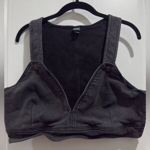 NWOT Wild Fable Grunge Black Denim Crop Top